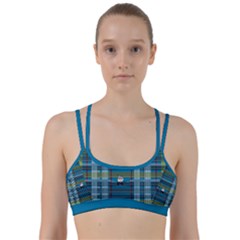 Playing With Plaid Kitten (blue) Pattern Line Them Up Sports Bra by emilyzragz