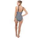 Massaging Kitties Houndstooth Pattern High Neck One Piece Swimsuit View2