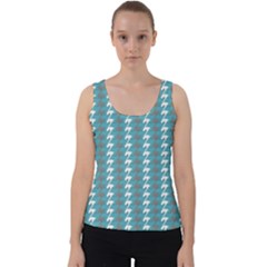 Swan Herd Houndstooth Pattern  Velvet Tank Top by emilyzragz