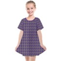 Luv Machine Robot Houndstooth Pattern Purple Kids  Smock Dress View1