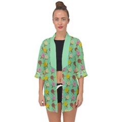 Roses Are Neapolitan Ice Cream Open Front Chiffon Kimono by emilyzragz