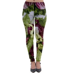 Salad Lettuce Vegetable Lightweight Velour Leggings by Sapixe