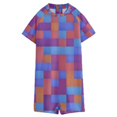 Squares Background Geometric Modern Kids  Boyleg Half Suit Swimwear by Sapixe