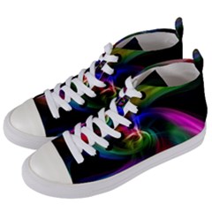 Abstract Art Color Design Lines Women s Mid-top Canvas Sneakers by Sapixe