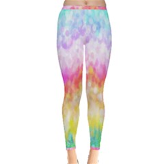 Rainbow Pontilism Background Inside Out Leggings by Sapixe