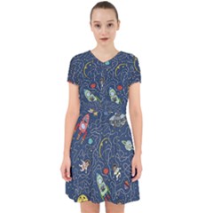 Cat Cosmos Cosmonaut Rocket Adorable In Chiffon Dress by Sapixe