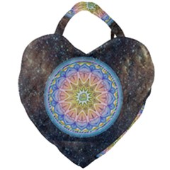 Mandala Cosmos Spirit Giant Heart Shaped Tote by Sapixe