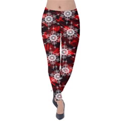 Red Holiday Velvet Leggings by TrueAwesome