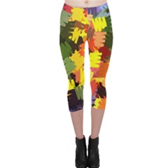 Mural Murals Graffiti Texture Capri Leggings  by Sapixe