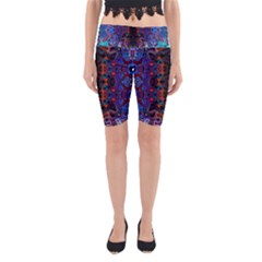 Kaleidoscope Art Pattern Ornament Yoga Cropped Leggings by Sapixe