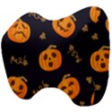 Funny Scary Black Orange Halloween Pumpkins Pattern Head Support Cushion View4