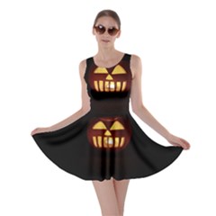 Funny Spooky Scary Halloween Pumpkin Jack O Lantern Skater Dress by HalloweenParty