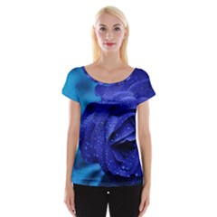 Beauty Bloom Blue 67636 Cap Sleeve Top by hhhh