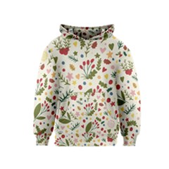 Floral Christmas Pattern  Kids  Pullover Hoodie by Valentinaart