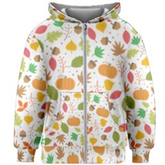 Thanksgiving Pattern Kids Zipper Hoodie Without Drawstring by Valentinaart