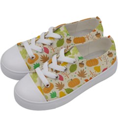 Thanksgiving Pattern Kids  Low Top Canvas Sneakers by Valentinaart