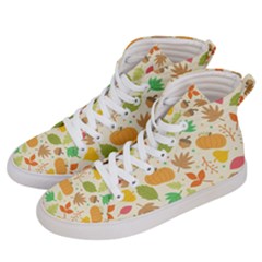 Thanksgiving Pattern Women s Hi-top Skate Sneakers by Valentinaart