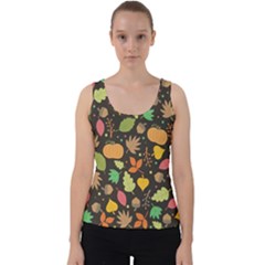 Thanksgiving Pattern Velvet Tank Top by Valentinaart