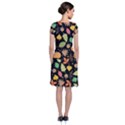 Thanksgiving pattern Short Sleeve Front Wrap Dress View2