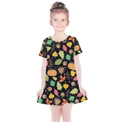 Thanksgiving Pattern Kids  Simple Cotton Dress by Valentinaart