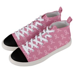 Pink Ribbon - Breast Cancer Awareness Month Men s Mid-top Canvas Sneakers by Valentinaart