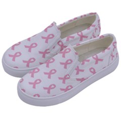 Pink Ribbon - Breast Cancer Awareness Month Kids  Canvas Slip Ons by Valentinaart