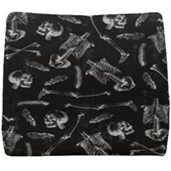 Human Skeleton Pattern - Halloween  Seat Cushion by Valentinaart