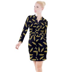 Corn Pattern Button Long Sleeve Dress by Valentinaart