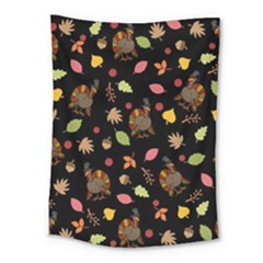 Thanksgiving Turkey Pattern Medium Tapestry by Valentinaart