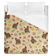 Thanksgiving Turkey Pattern Duvet Cover (queen Size) by Valentinaart