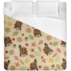 Thanksgiving Turkey Pattern Duvet Cover (king Size) by Valentinaart