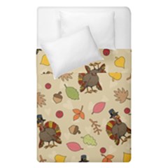 Thanksgiving Turkey Pattern Duvet Cover Double Side (single Size) by Valentinaart