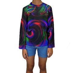 Swirl Background Design Colorful Kids  Long Sleeve Swimwear by Sapixe