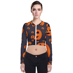 Halloween Pumpkin Autumn Fall Zip Up Bomber Jacket by Sapixe