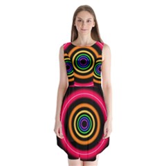 Neon Light Abstract Pattern Lines Sleeveless Chiffon Dress   by Sapixe