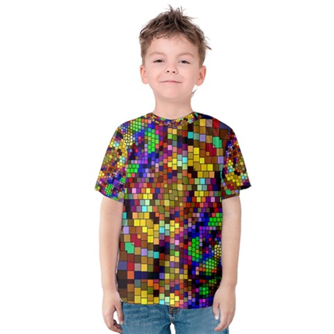 Color Mosaic Background Wall Kids  Cotton Tee by Sapixe