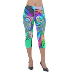 Retro Wave Background Pattern Lightweight Velour Capri Leggings  by Sapixe