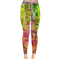 Color Abstract Artifact Pixel Inside Out Leggings by Sapixe