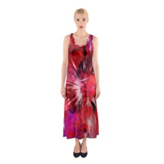 Color Abstract Background Textures Sleeveless Maxi Dress by Sapixe