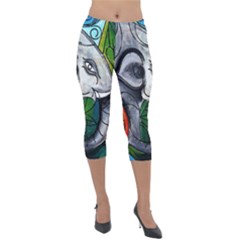 Graffiti The Art Of Spray Mural Lightweight Velour Capri Leggings  by Sapixe