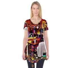 Painted House Short Sleeve Tunic  by MRTACPANS