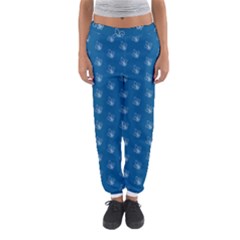 Quebec French Royal Fleur De Lys Elegant Pattern Blue Blue Quebec Fleur De Lys Pattern Blue Women s Jogger Sweatpants by Quebec