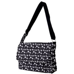 Pattern Skull Bones Halloween Gothic On Black Background Full Print Messenger Bag by genx