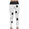 Pattern Skull Stars Handrawn Naive Halloween Gothic black and white Lightweight Velour Classic Yoga Leggings View1