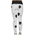 Pattern Skull Stars Handrawn Naive Halloween Gothic black and white Lightweight Velour Classic Yoga Leggings View2