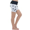 Pattern Skull Stars Handrawn Naive Halloween Gothic black and white Lightweight Velour Yoga Shorts View3