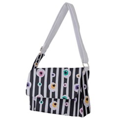 Pattern Eyeball Black And White Naive Stripes Gothic Halloween Full Print Messenger Bag by genx