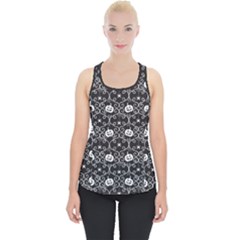 Pattern Pumpkin Spider Vintage Gothic Halloween Black And White Piece Up Tank Top by genx