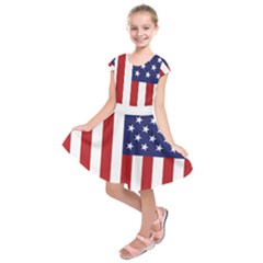 Us Flag Stars And Stripes Maga Kids  Short Sleeve Dress by snek