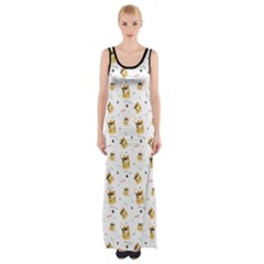 Doge Much Thug Wow Pattern Funny Kekistan Meme Dog White Maxi Thigh Split Dress by snek